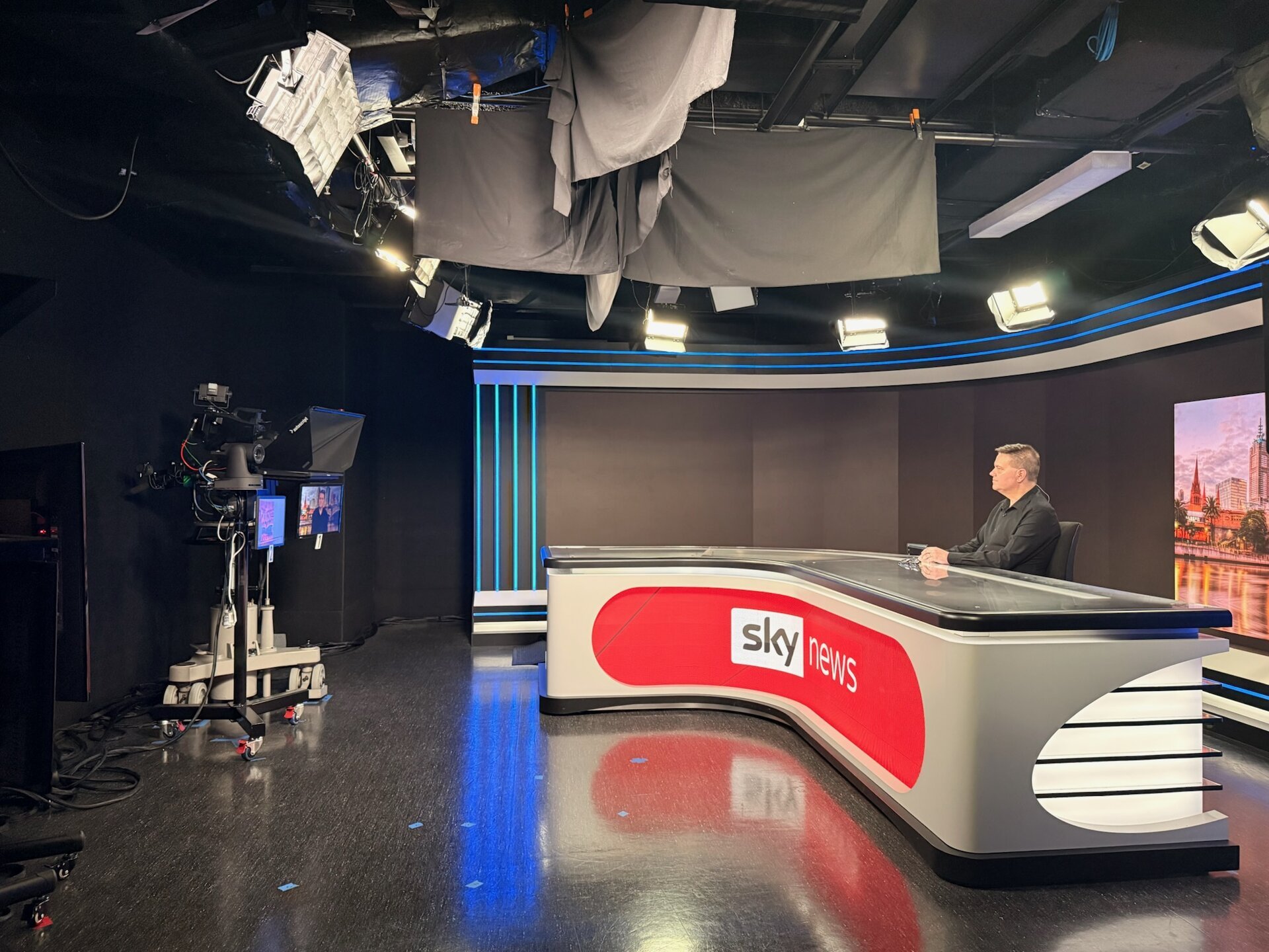 Mark Vos at the Sky News studio