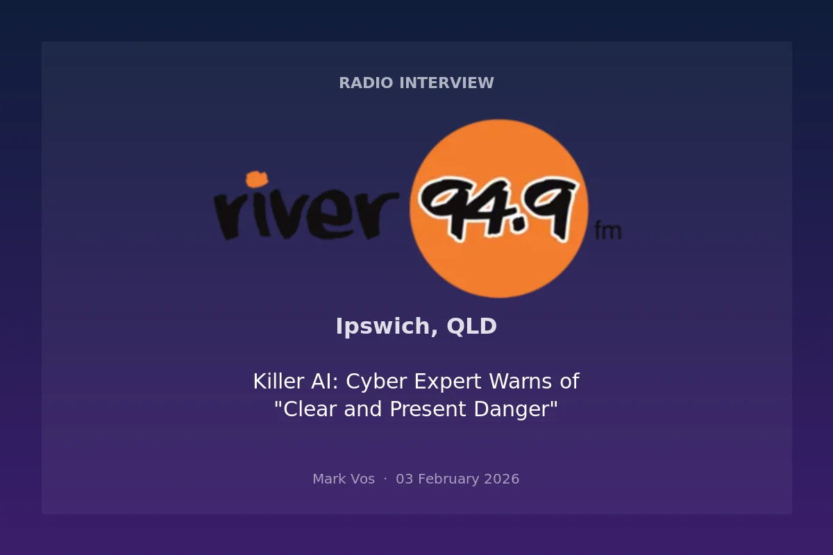 River 94.9 Ipswich radio interview with Mark Vos on killer AI